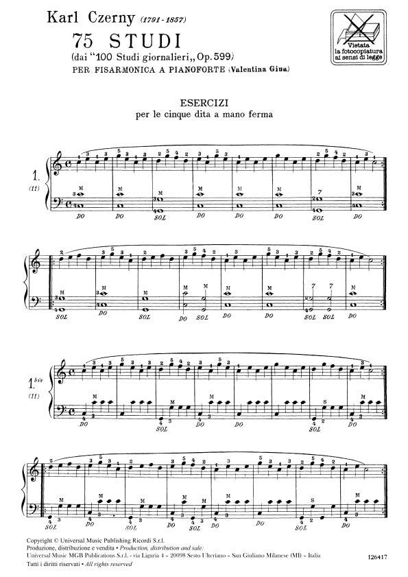75 Studi (Dai '100 Studi Giornalieri Op.599') - pro akordeon